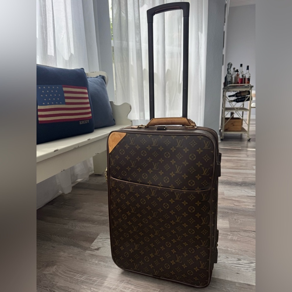 Louis Vuitton Brown and Tan Monogram Suitcase